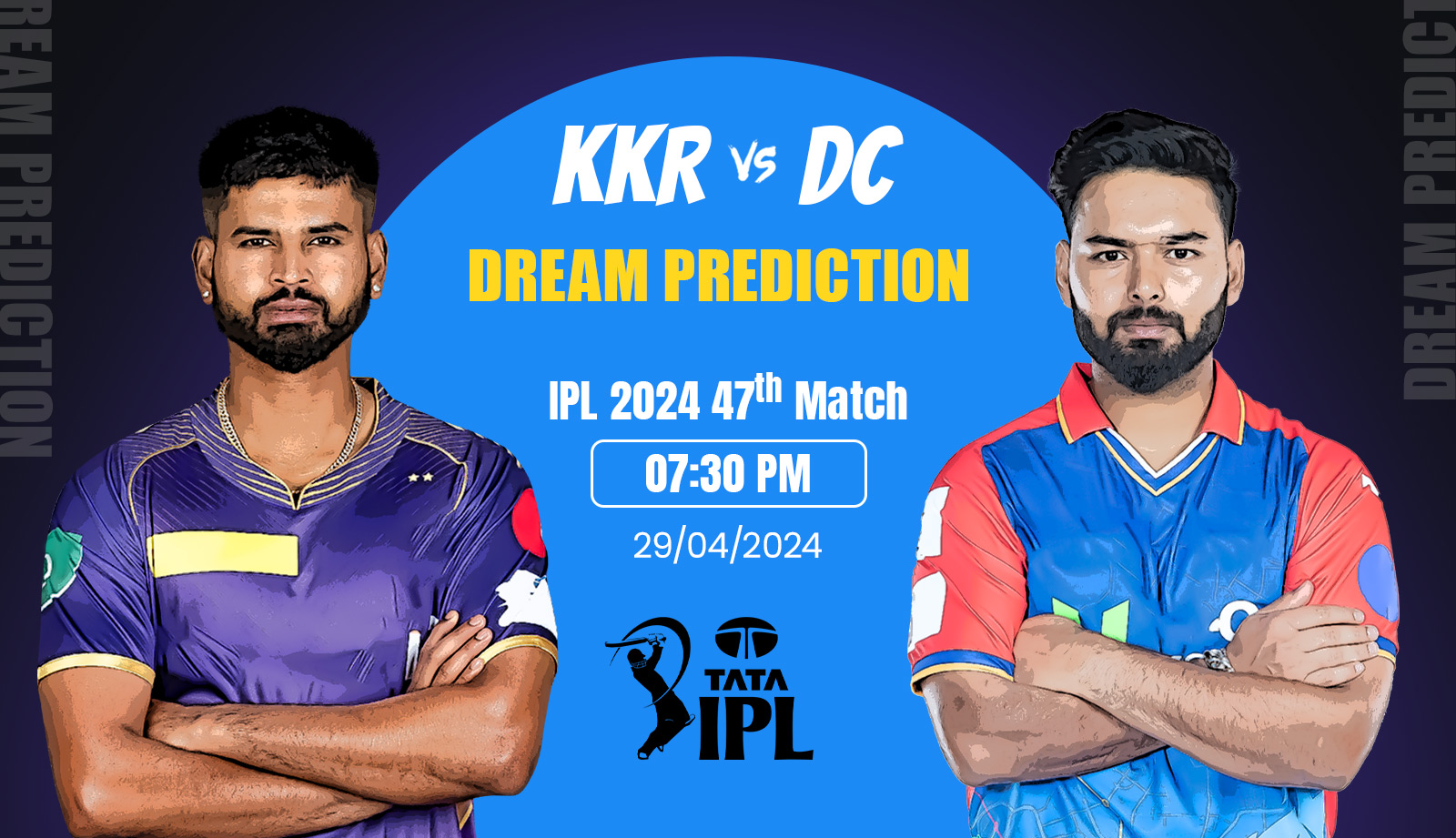 IPL-2024-KKR-vs-DC-Match-Prediction-Fantasy-tips-Playing-11s-Pitch-and-Weather-Report-Injury-Update-and-Head-to-Head-Record
