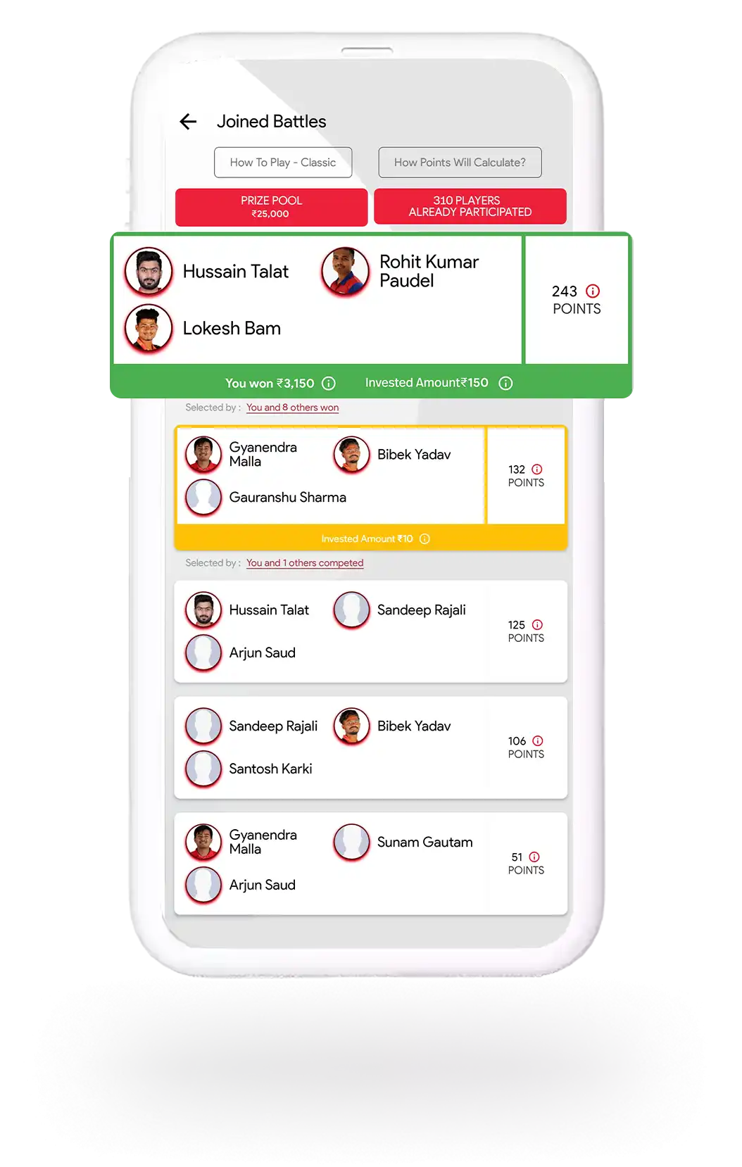 Fantacy Cricket App