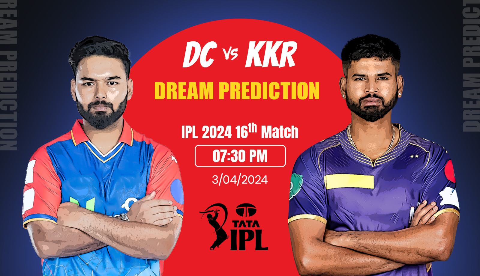 IPL-2024-DC-vs-KKR-Match-Prediction-Fantasy-tips-Playing-11s-Pitch-and-Weather-Report-Injury-Update-and-Head-to-Head-Record
