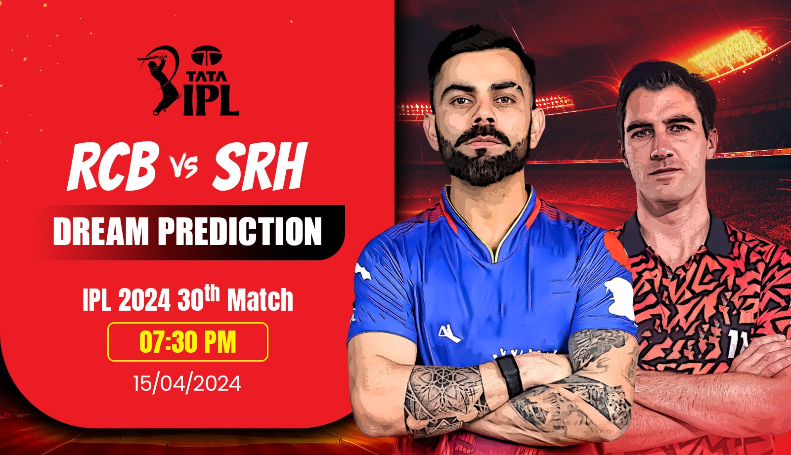 IPL-2024-RCB-vs-SRH-Match-Prediction-Fantasy-tips-Playing-11s-Pitch-and-Weather-Report-Injury-Update-and-Head-to-Head-Record